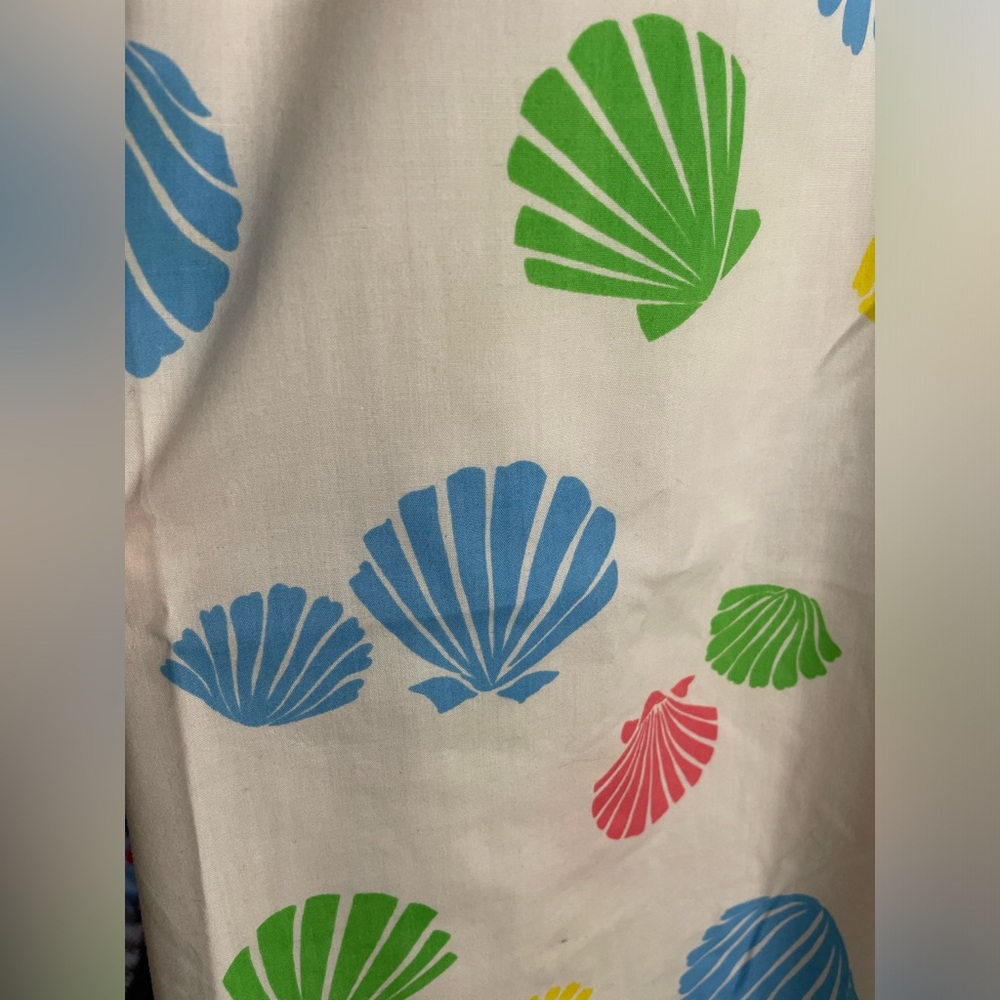 Vintage White A-Line Skirt with Multicolor Shell Print - Picture 2 of 6